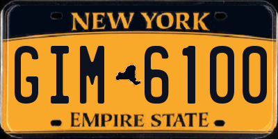 NY license plate GIM6100