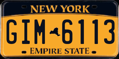 NY license plate GIM6113