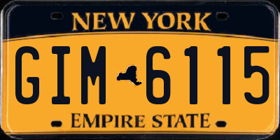 NY license plate GIM6115