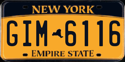 NY license plate GIM6116