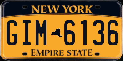NY license plate GIM6136