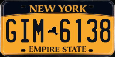 NY license plate GIM6138