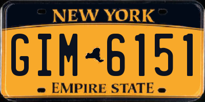 NY license plate GIM6151