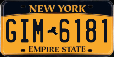 NY license plate GIM6181