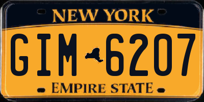 NY license plate GIM6207