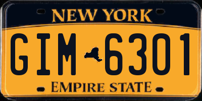 NY license plate GIM6301