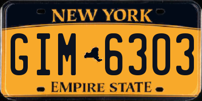 NY license plate GIM6303