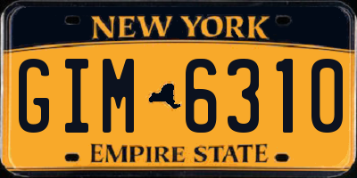 NY license plate GIM6310