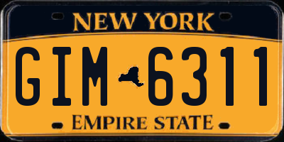 NY license plate GIM6311
