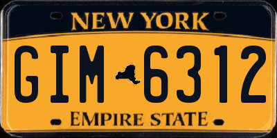 NY license plate GIM6312