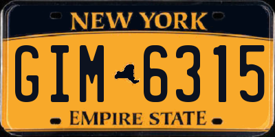 NY license plate GIM6315