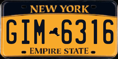 NY license plate GIM6316