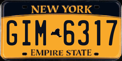 NY license plate GIM6317