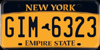 NY license plate GIM6323