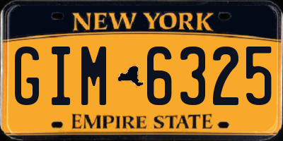 NY license plate GIM6325