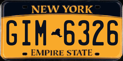 NY license plate GIM6326