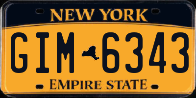 NY license plate GIM6343