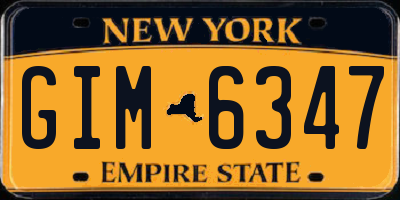 NY license plate GIM6347