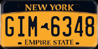 NY license plate GIM6348