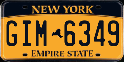 NY license plate GIM6349