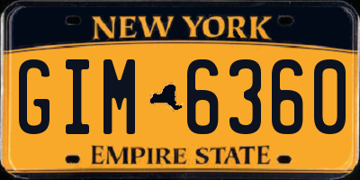 NY license plate GIM6360