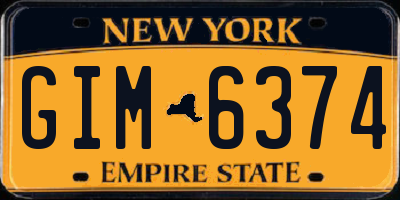 NY license plate GIM6374