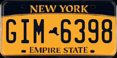 NY license plate GIM6398