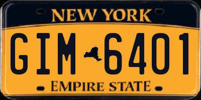 NY license plate GIM6401