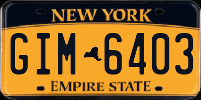 NY license plate GIM6403