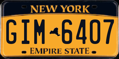 NY license plate GIM6407
