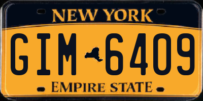 NY license plate GIM6409