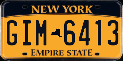 NY license plate GIM6413