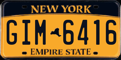 NY license plate GIM6416