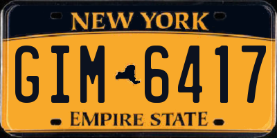 NY license plate GIM6417