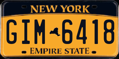 NY license plate GIM6418