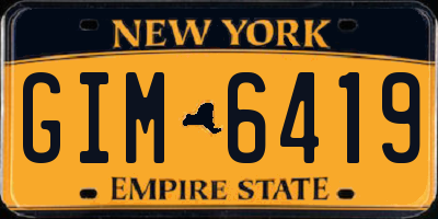 NY license plate GIM6419