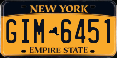NY license plate GIM6451