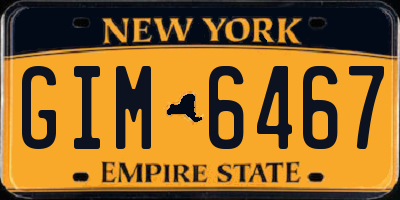 NY license plate GIM6467