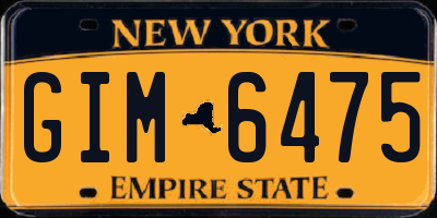 NY license plate GIM6475
