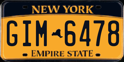NY license plate GIM6478