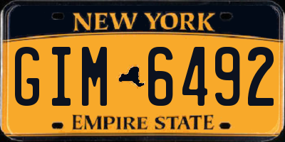 NY license plate GIM6492