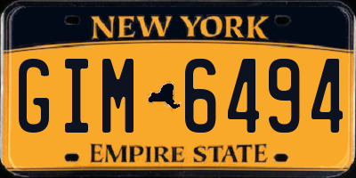 NY license plate GIM6494