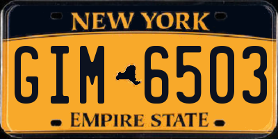 NY license plate GIM6503