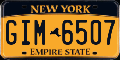 NY license plate GIM6507