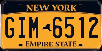NY license plate GIM6512