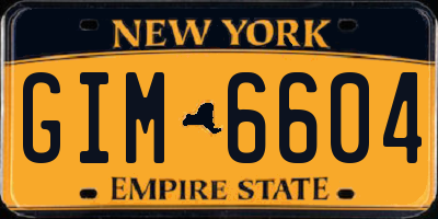 NY license plate GIM6604