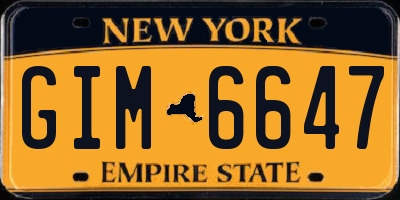 NY license plate GIM6647