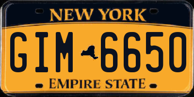 NY license plate GIM6650