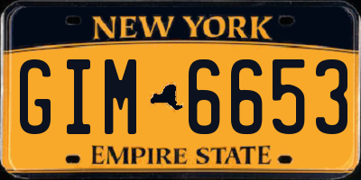 NY license plate GIM6653