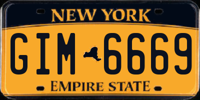 NY license plate GIM6669